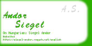 andor siegel business card